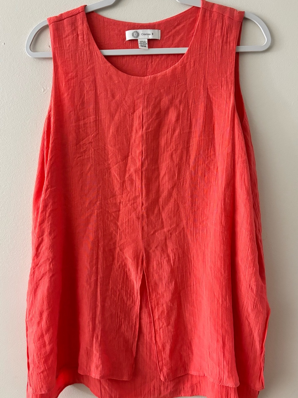 Cristina Coral Sleeveless Linen-Blend Tank size US Medium